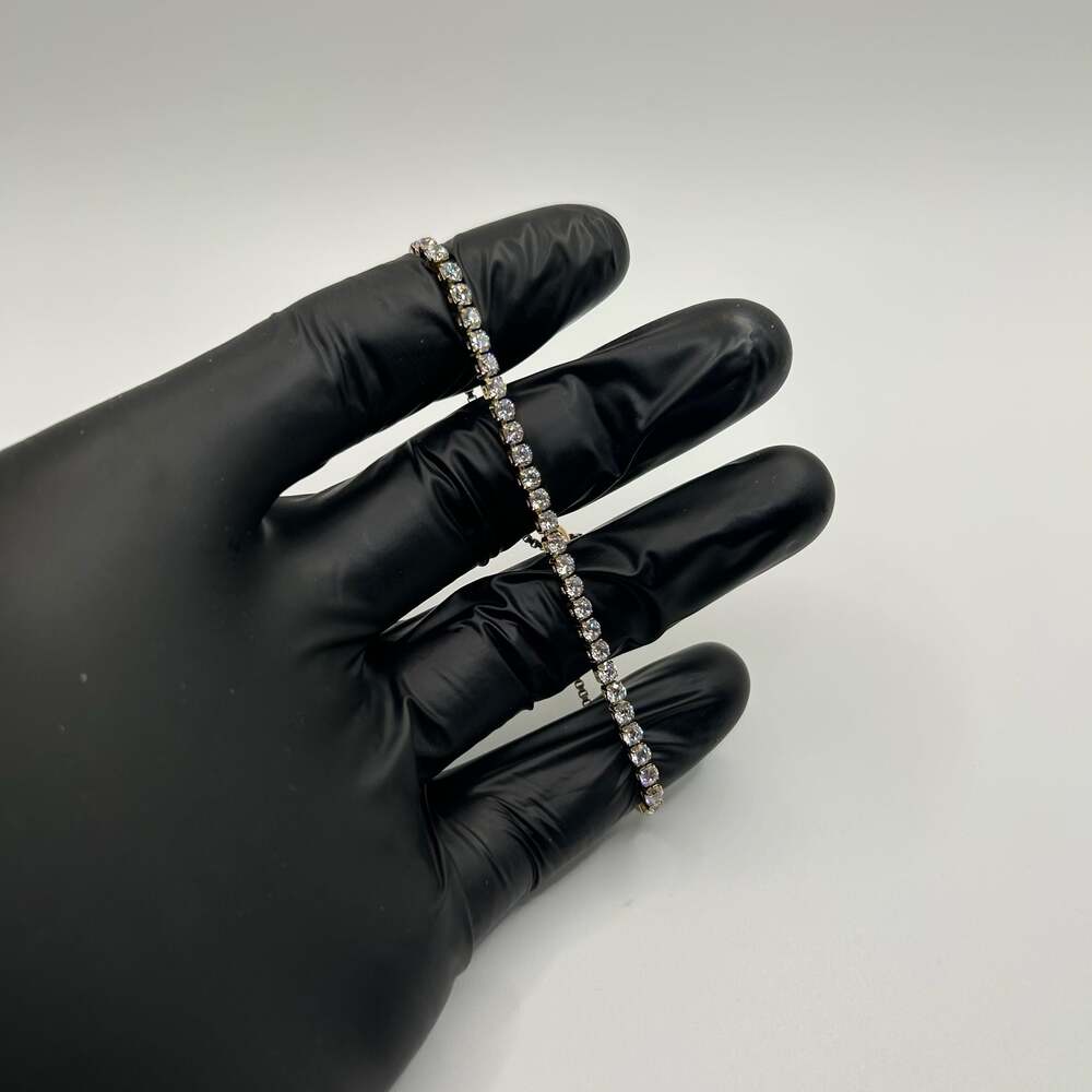 Moissanite Tennis Bracelet VVS1 Gold 3mm Adjustable New Women No Pass Quality